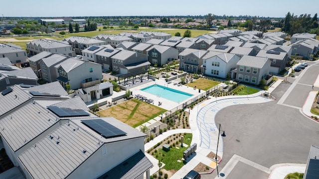 aerial view with a residential view