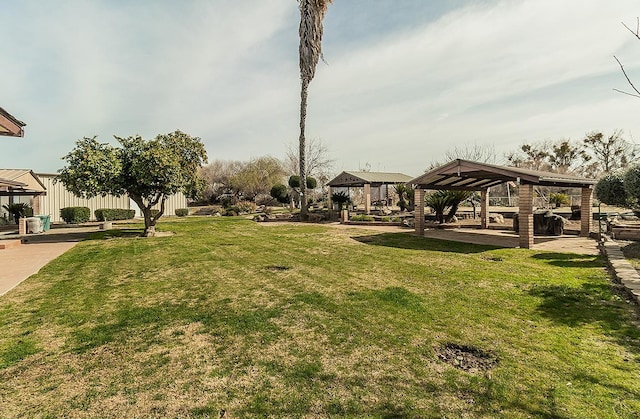 view of yard with a gazebo