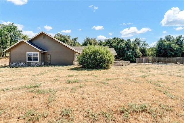 view of yard with fence