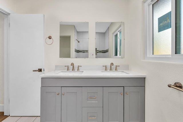 506 W Terrace Ave, Fresno, CA 93705 - full bath with double vanity and a tile shower
