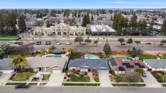 drone / aerial view with a residential view