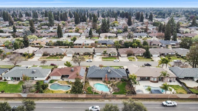 aerial view with a residential view