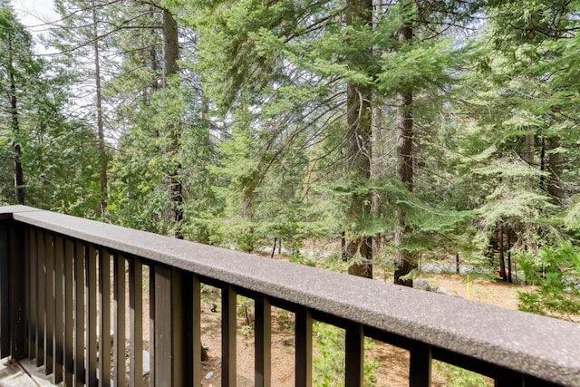 balcony with a wooded view