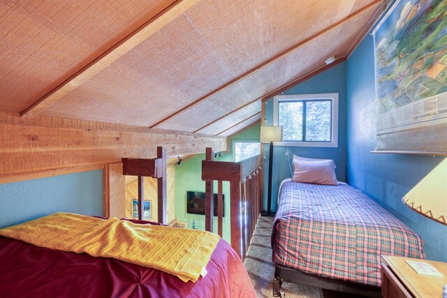 bedroom with vaulted ceiling