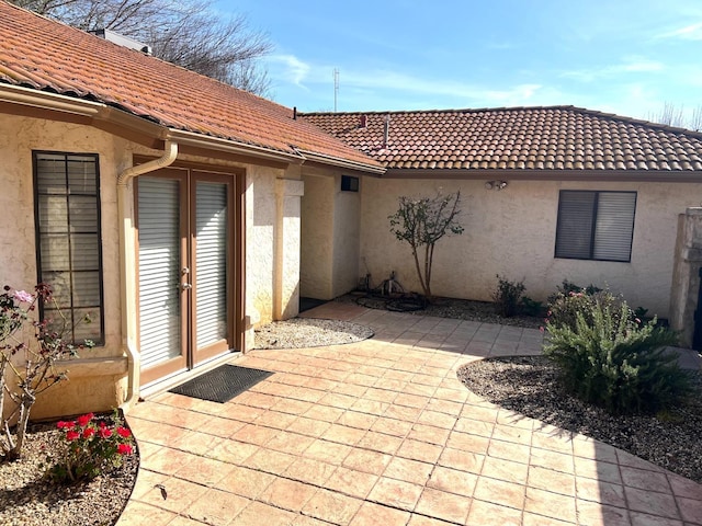 view of patio / terrace featuring french doors