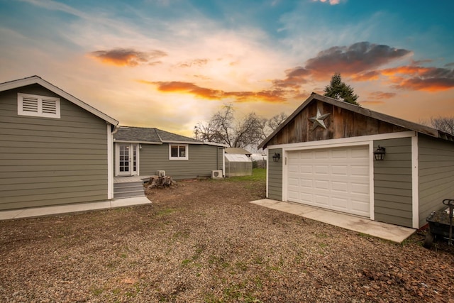 detached garage with driveway