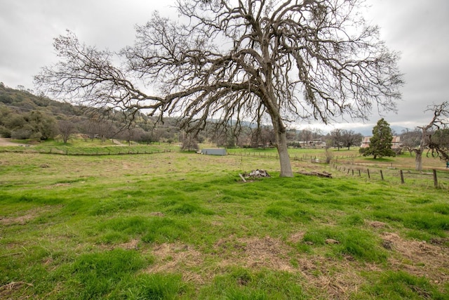 view of yard with a rural view