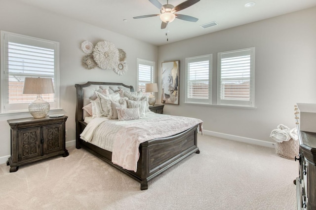 6375 E Millie Dr, Fresno, CA 93727 - carpeted bedroom with baseboards and ceiling fan