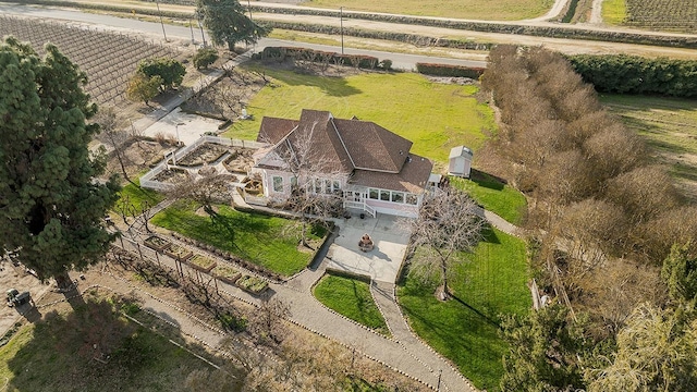 aerial view with a rural view