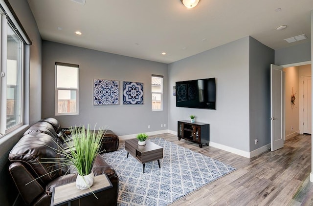 1048 Sawtooth Way S, Madera, CA 93636 - living area with baseboards, wood finished floors, and recessed lighting