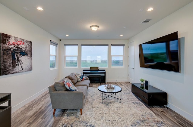 1048 Sawtooth Way S, Madera, CA 93636 - living area featuring baseboards, wood finished floors, and recessed lighting