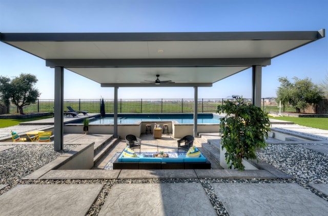 1048 Sawtooth Way S, Madera, CA 93636 - view of patio / terrace featuring ceiling fan and fence