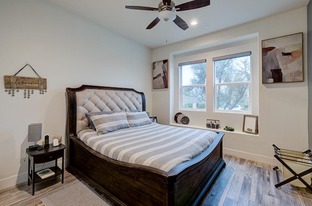 1048 Sawtooth Way S, Madera, CA 93636 - bedroom featuring baseboards, light wood-style floors, and a ceiling fan