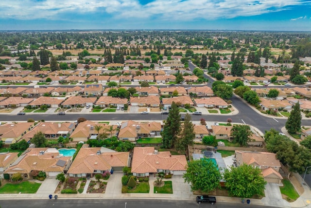 bird's eye view with a residential view