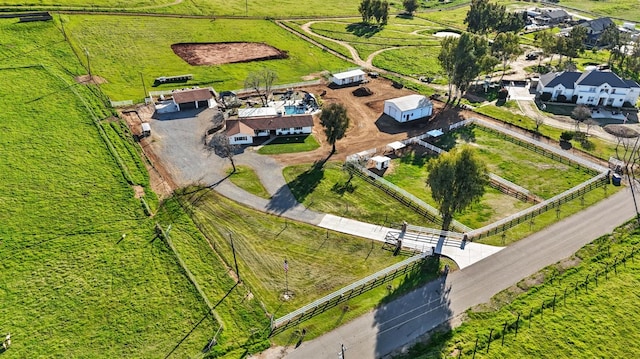 aerial view with a rural view