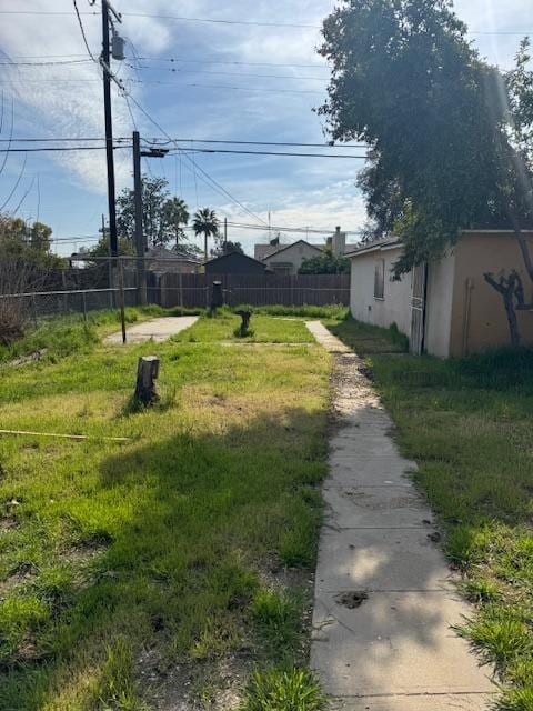 view of yard with fence