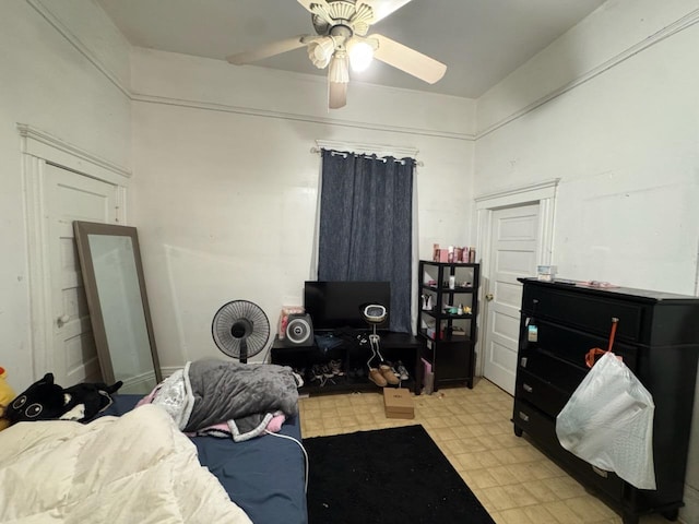 385 N San Pablo Ave, Fresno, CA 93701 - bedroom featuring ceiling fan and light floors