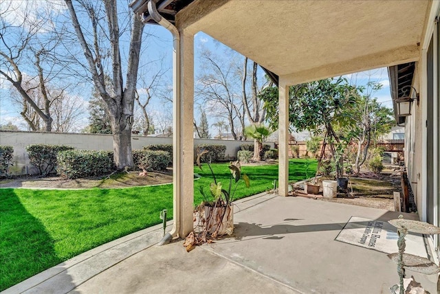 view of patio / terrace featuring a fenced backyard