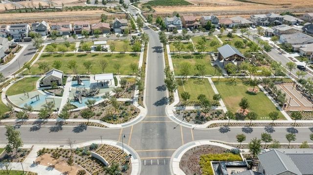 aerial view with a residential view