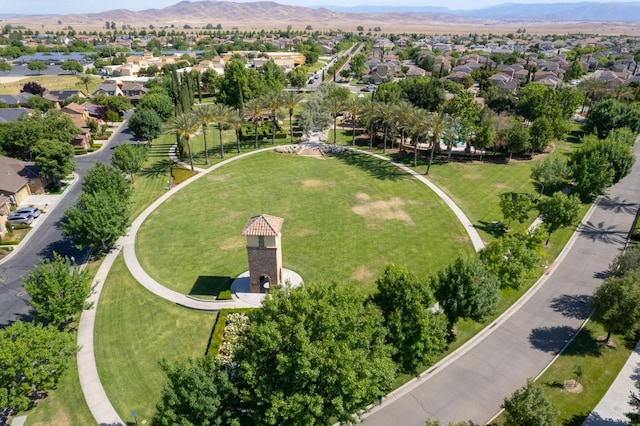 aerial view with a residential view and a mountain view