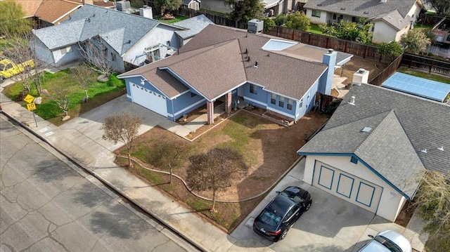 aerial view featuring a residential view