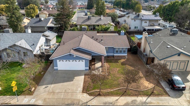 aerial view featuring a residential view