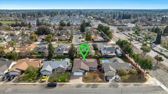 aerial view with a residential view