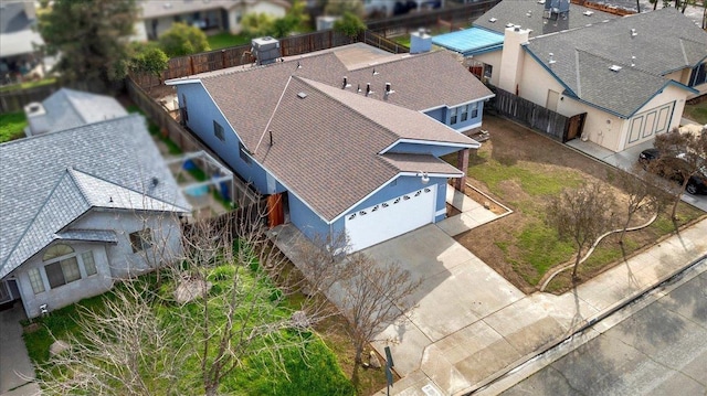 bird's eye view with a residential view