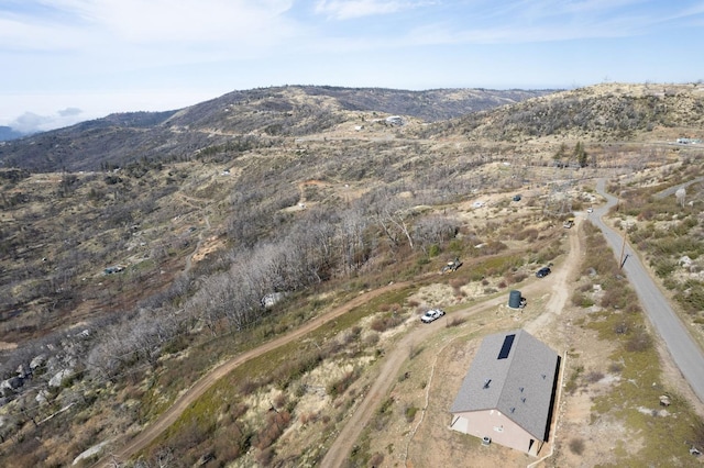 drone / aerial view with a mountain view