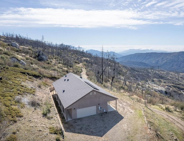 aerial view with a mountain view