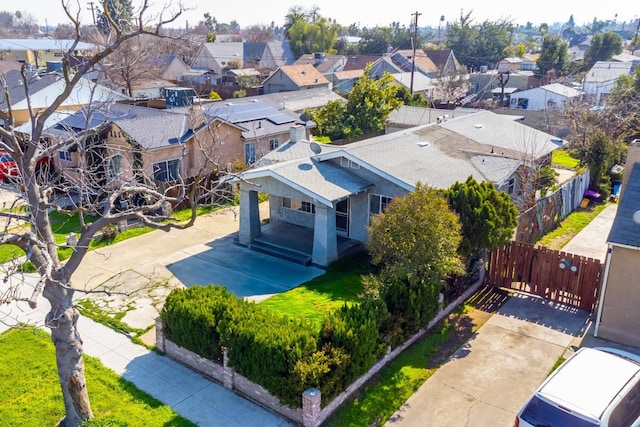 bird's eye view with a residential view