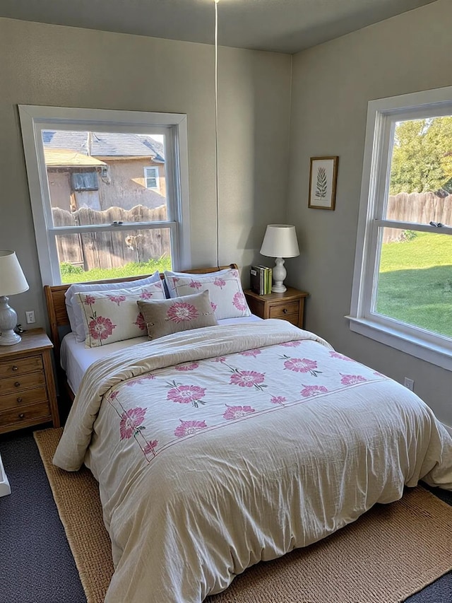 bedroom with carpet