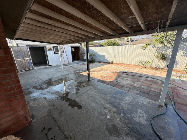 view of patio with a fenced backyard