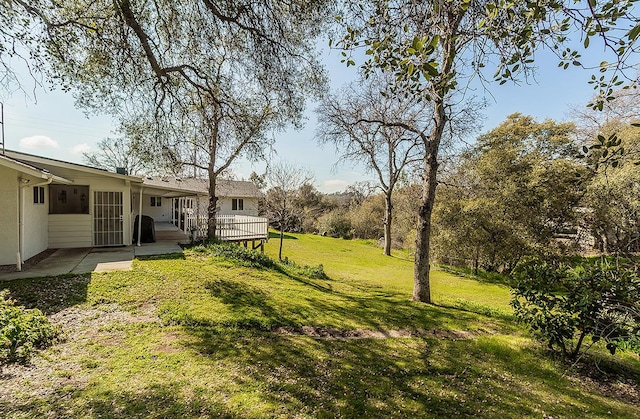 29039 Auberry Rd, Prather, CA 93651 - view of green lawn with a deck
