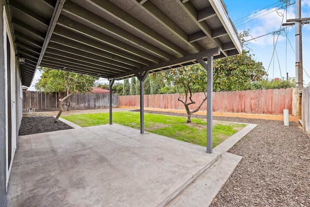 view of patio / terrace featuring a fenced backyard