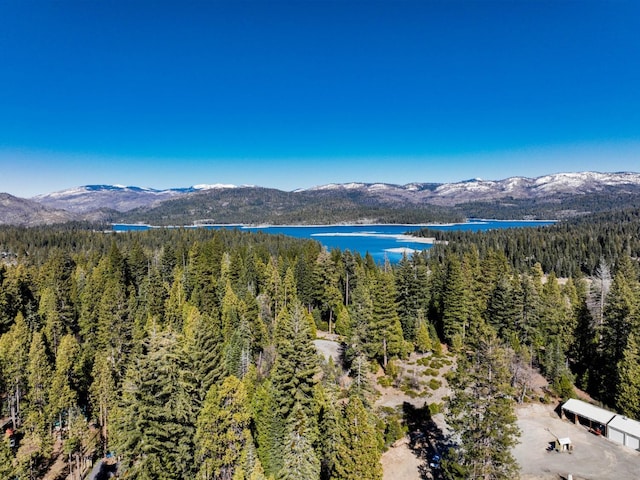 40865 Cold Springs Ln, Shaver Lake, CA 93664 - aerial view of a forest and a water and mountain view