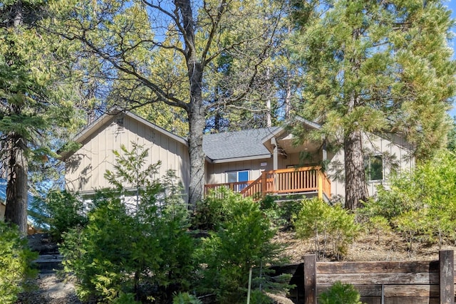 40865 Cold Springs Ln, Shaver Lake, CA 93664 - rear view of house featuring board and batten siding