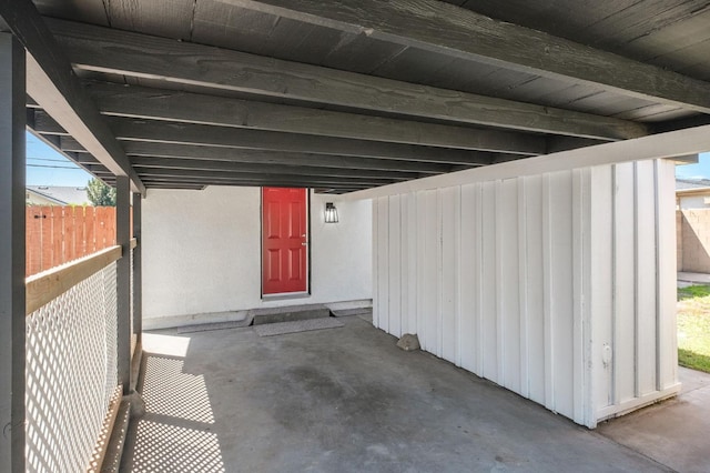 exterior space featuring a patio area and fence