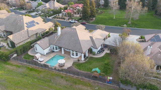 drone / aerial view featuring a residential view