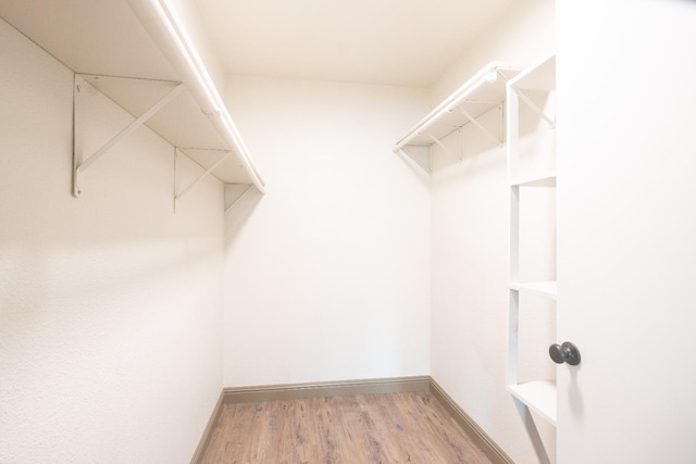 spacious closet with light wood-type flooring