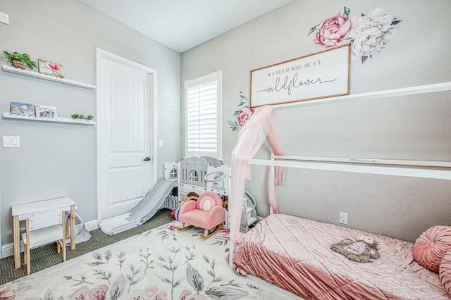 bedroom with carpet floors