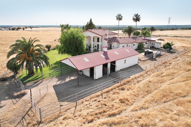 bird's eye view with a rural view