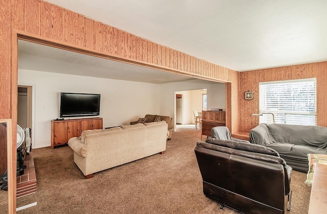 living room with carpet floors