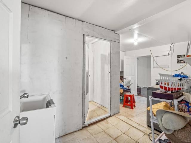 interior space featuring tile patterned flooring