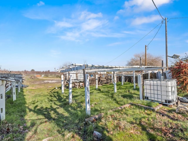 view of yard with a pergola