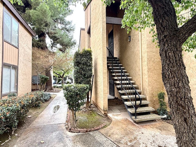 exterior space featuring stairs