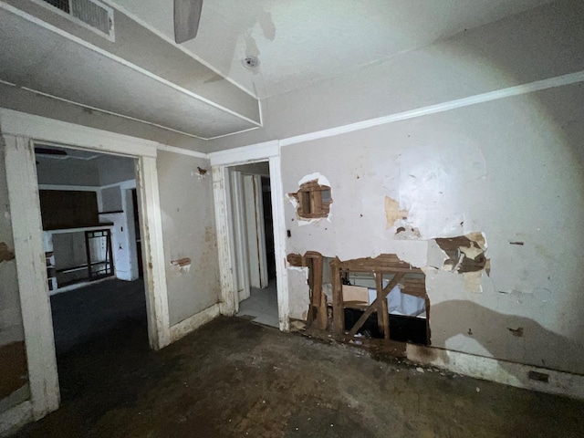 unfurnished dining area featuring visible vents