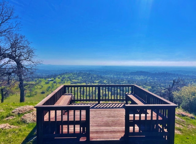 deck with a view of trees