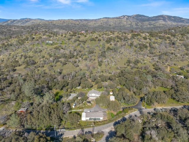 bird's eye view with a mountain view and a forest view