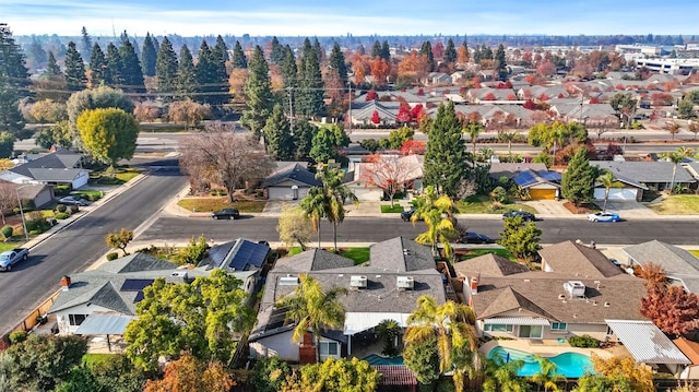 aerial view with a residential view